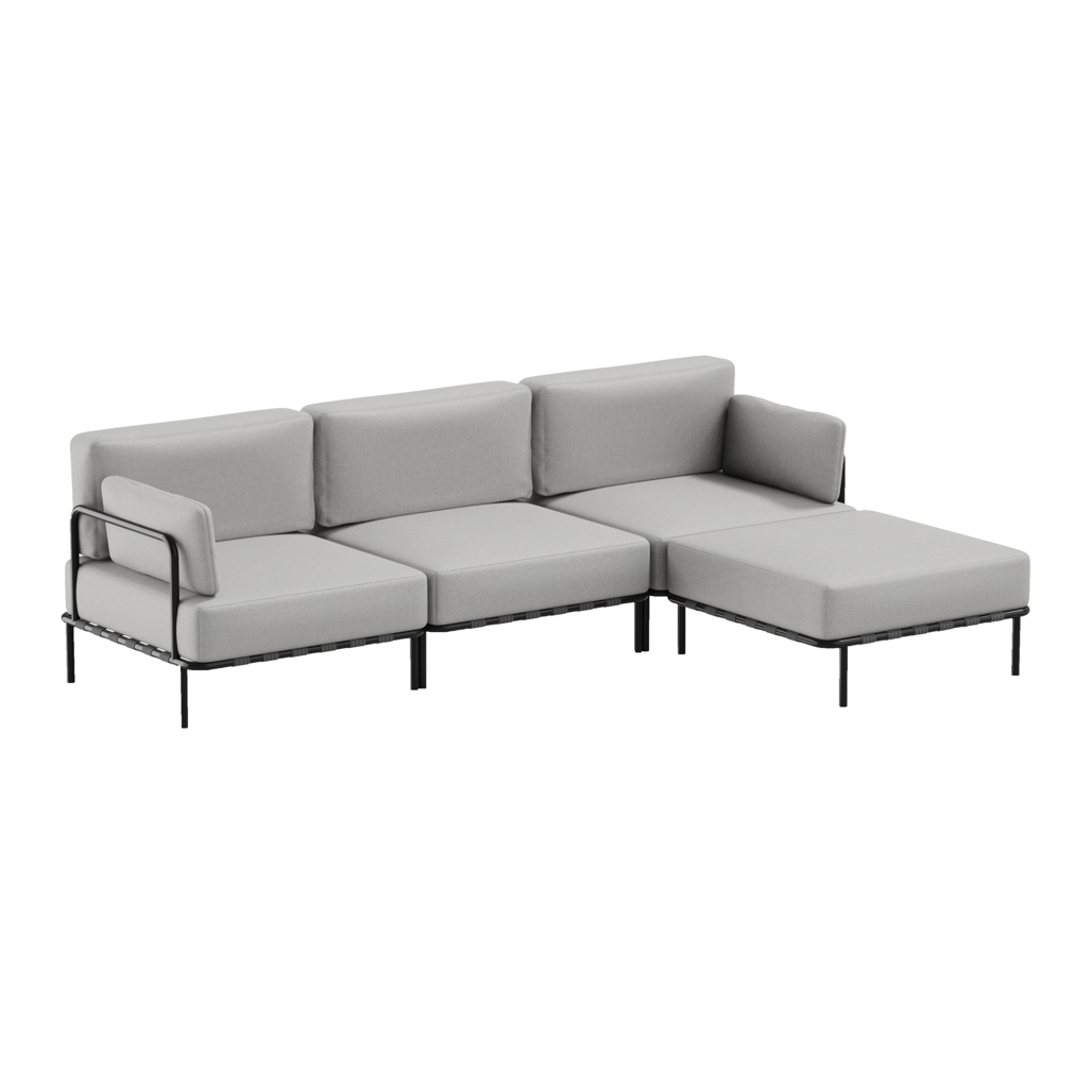SIT-SIT SALVE 3 Seater + Pouf MODULE Indoor/Outdoor