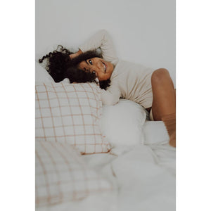 Camel Check Bedding Set with Filling by Malomi Kids