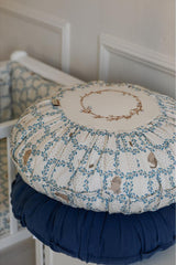 Blue Cottage Round Boho Cushion by Malomi Kids