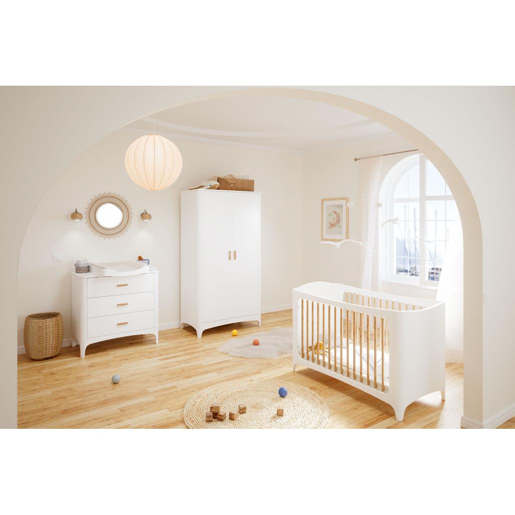 NÉRÉE & NÉRÉIDES 2-Door Wardrobe - Neige