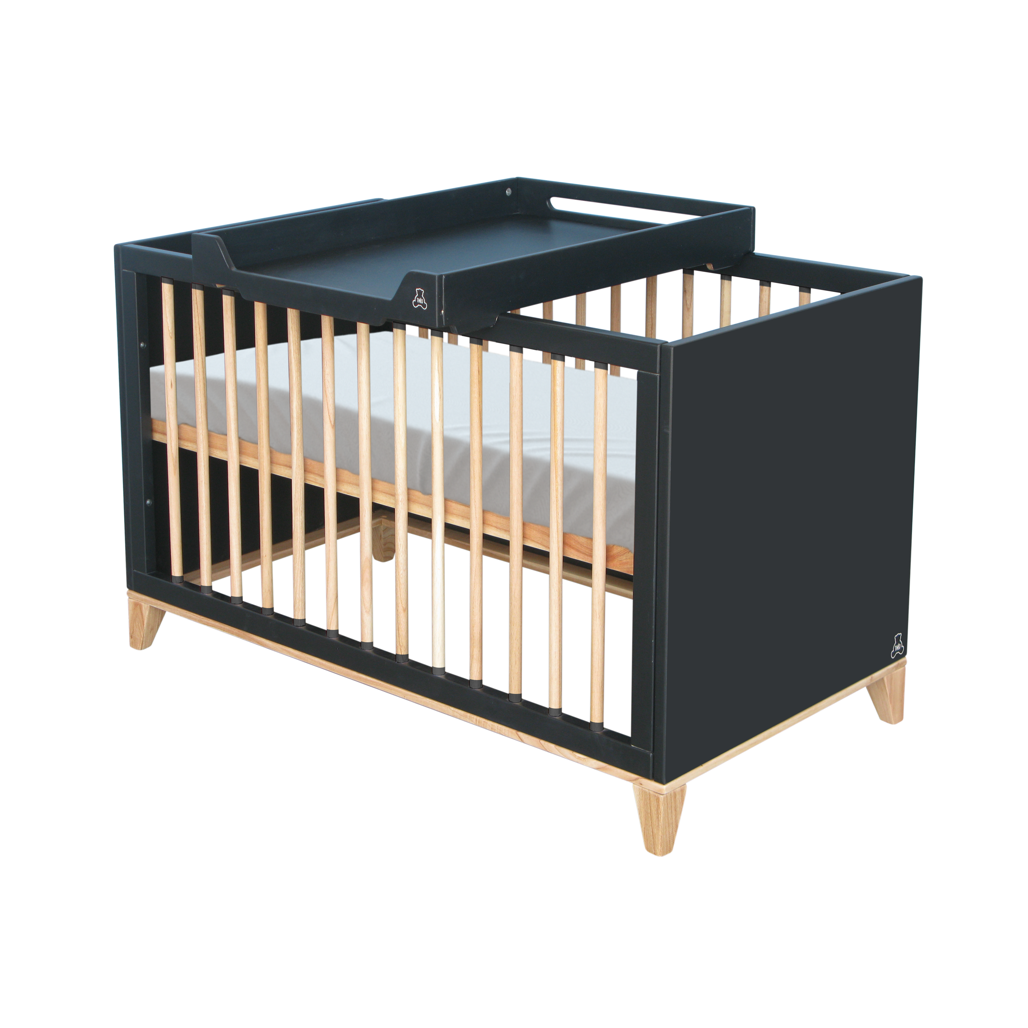 Naia Evolutive Bed rattan 60 x 120 - Onyx