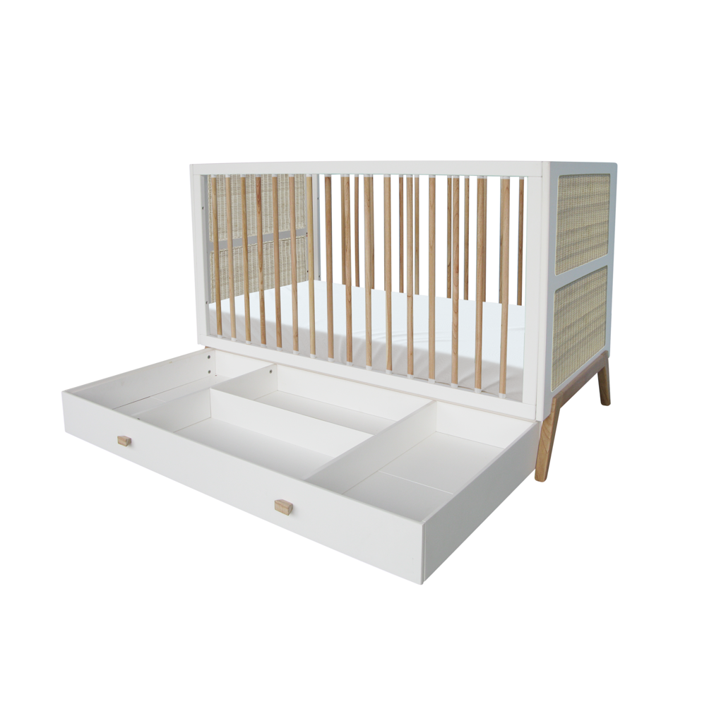 Marelia Multi-Evolutive Bed Rattan 70 x 140 - Neige
