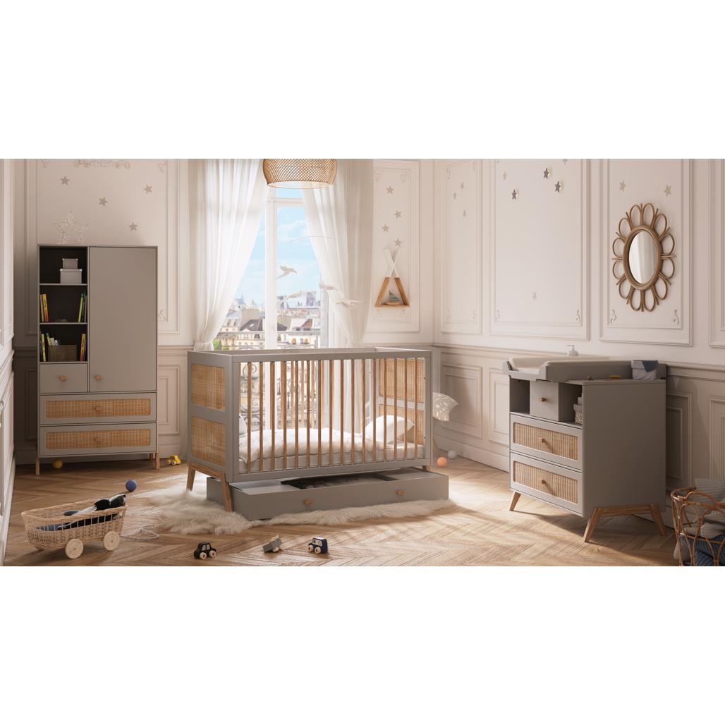 Marelia Multi-Evolutive Bed Rattan 70 x 140 - Moon