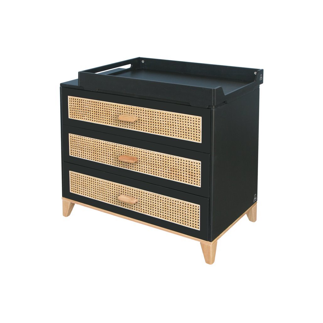 Nami Rattan Chest of Drawer - Onyx