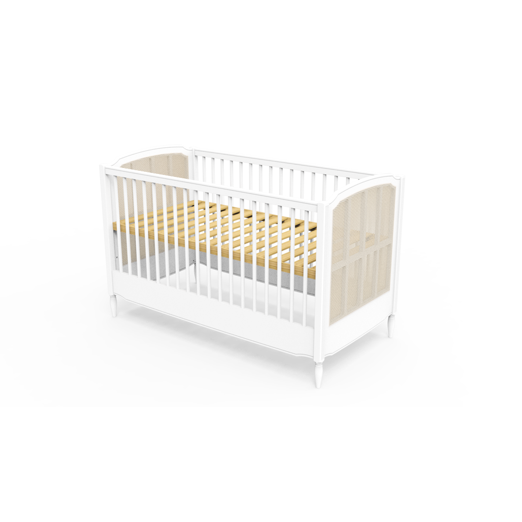 HERMIONE NEIGE Evolutive Bed 70 × 140 cm – From Crib to Junior Bed