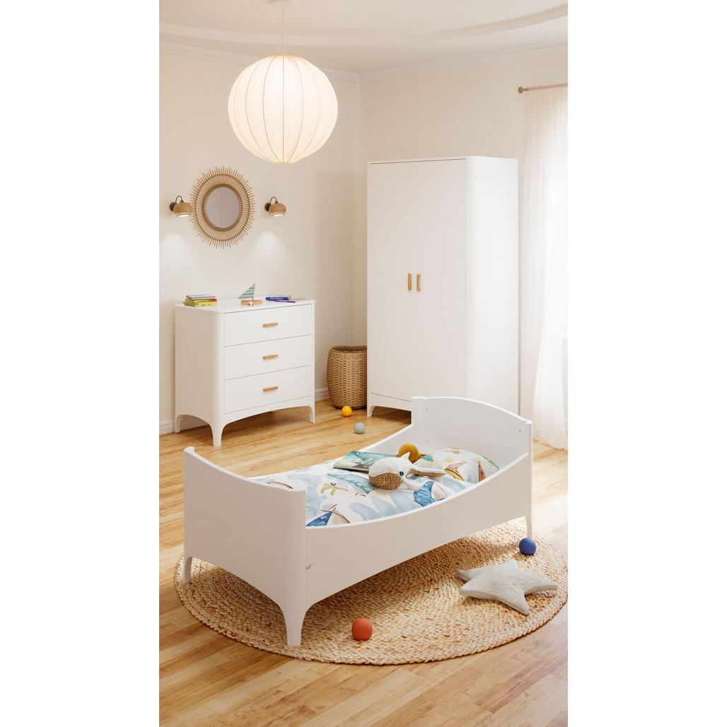 NÉRÉE Neige Evolutive Bed 70 x 140 CM - From Crib to Junior Bed