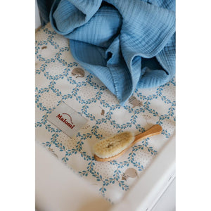 Blue Cottage Cotton Fitted Sheet by Malomi Kids