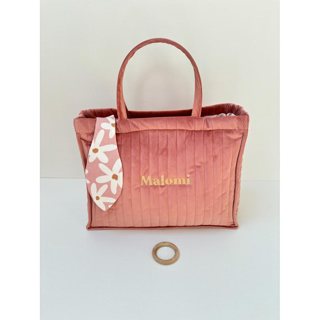 Quilted Velvet Changing Bag by Malomi Kids