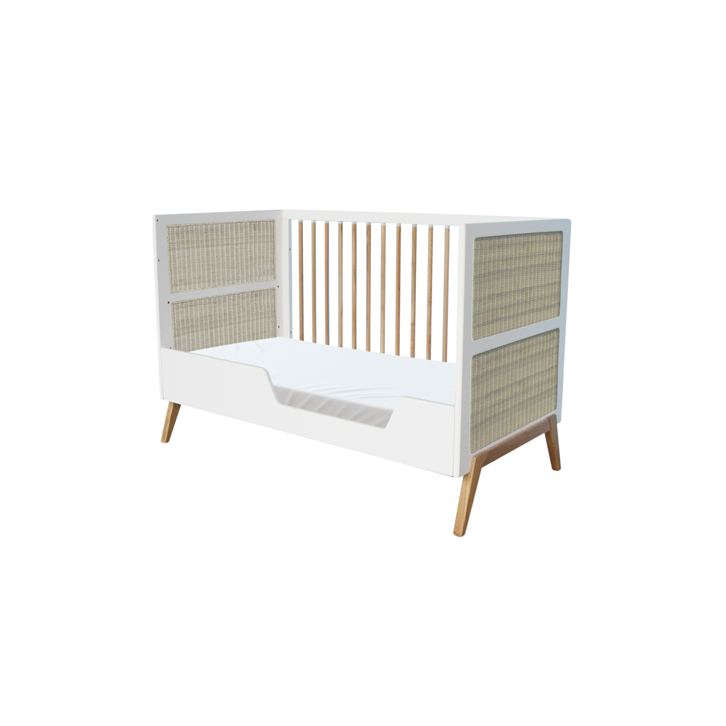 Marelia Multi-Evolutive Bed Rattan 70 x 140 - Neige