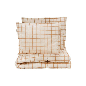 Camel Check Bedding Set with Filling by Malomi Kids