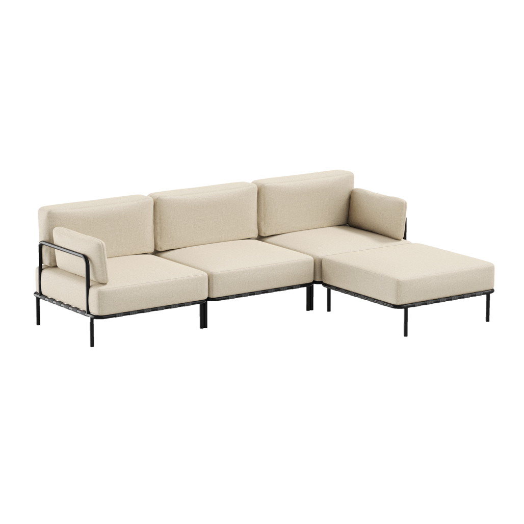 SIT-SIT SALVE 3 Seater + Pouf MODULE Indoor/Outdoor