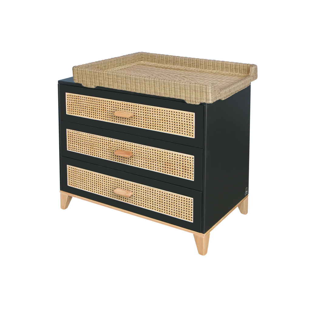 Nami Rattan Chest of Drawer - Onyx