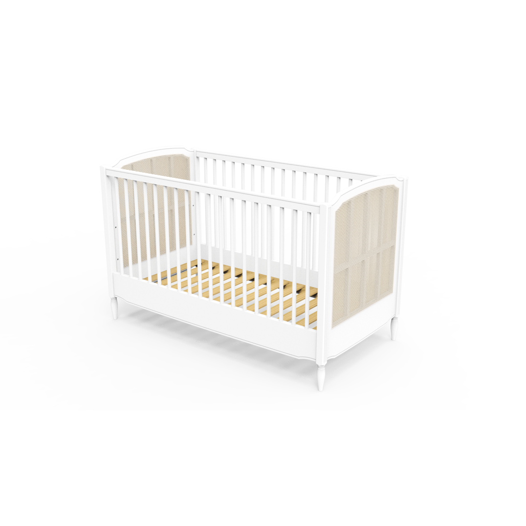 HERMIONE NEIGE Evolutive Bed 70 × 140 cm – From Crib to Junior Bed
