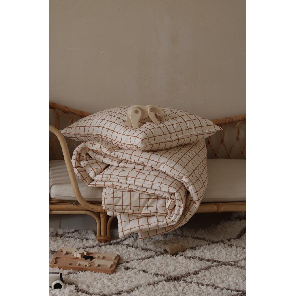 Camel Check Bedding Set with Filling by Malomi Kids