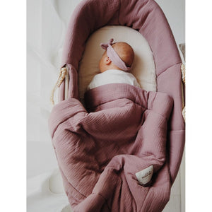 Muslin Padded Moses Basket Cover by Malomi Kids