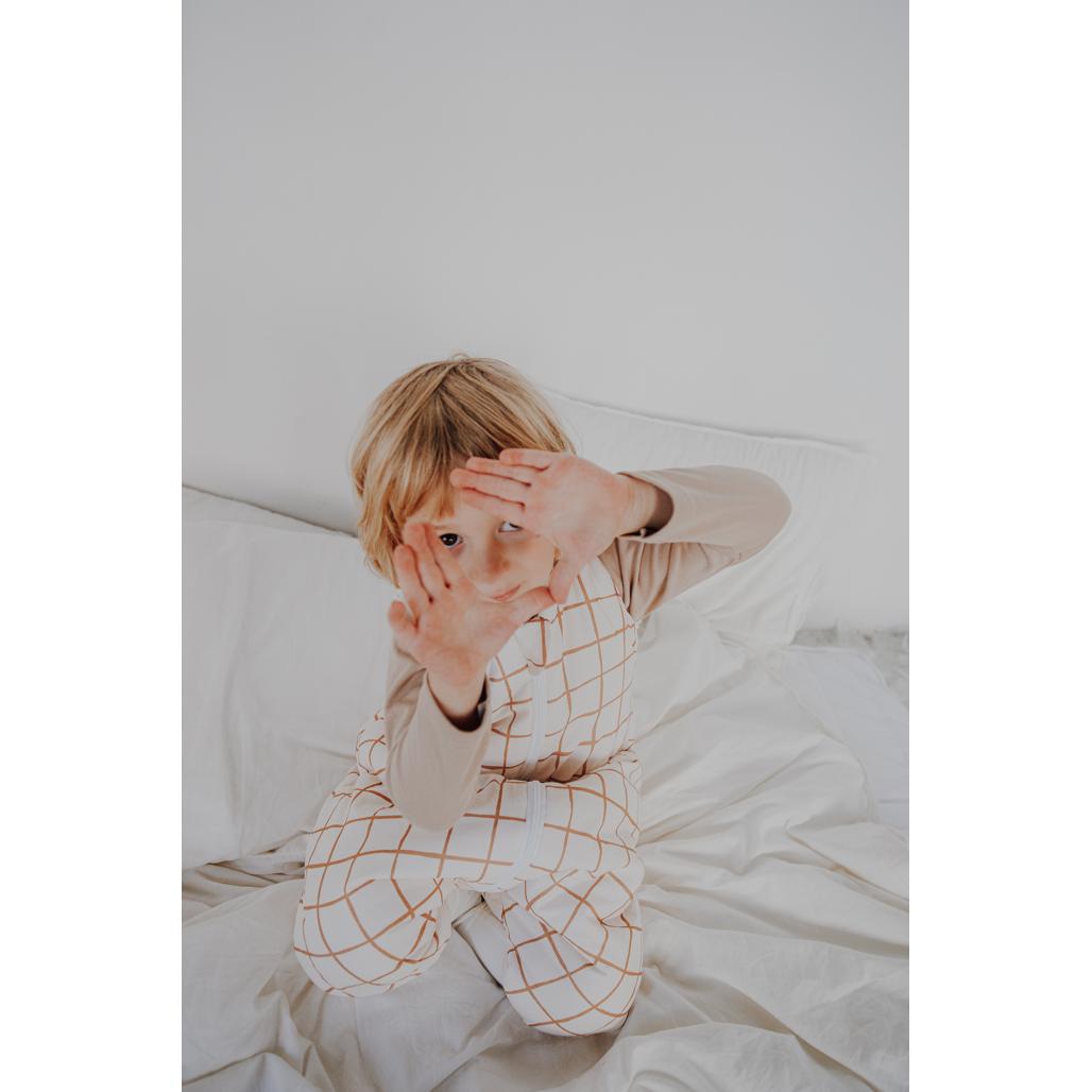 Camel Check Sleeping Bag with Legs by Malomi Kids