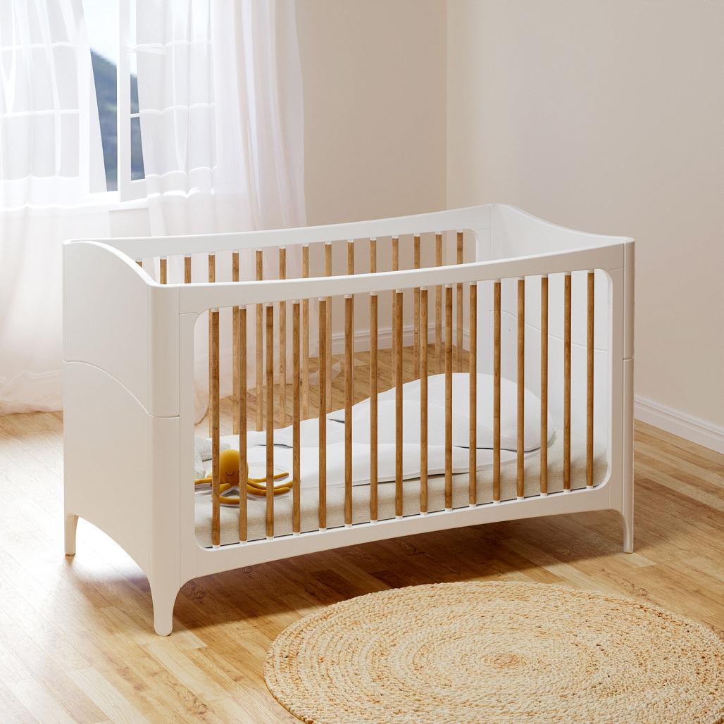 NÉRÉE Neige Evolutive Bed 70 x 140 CM - From Crib to Junior Bed