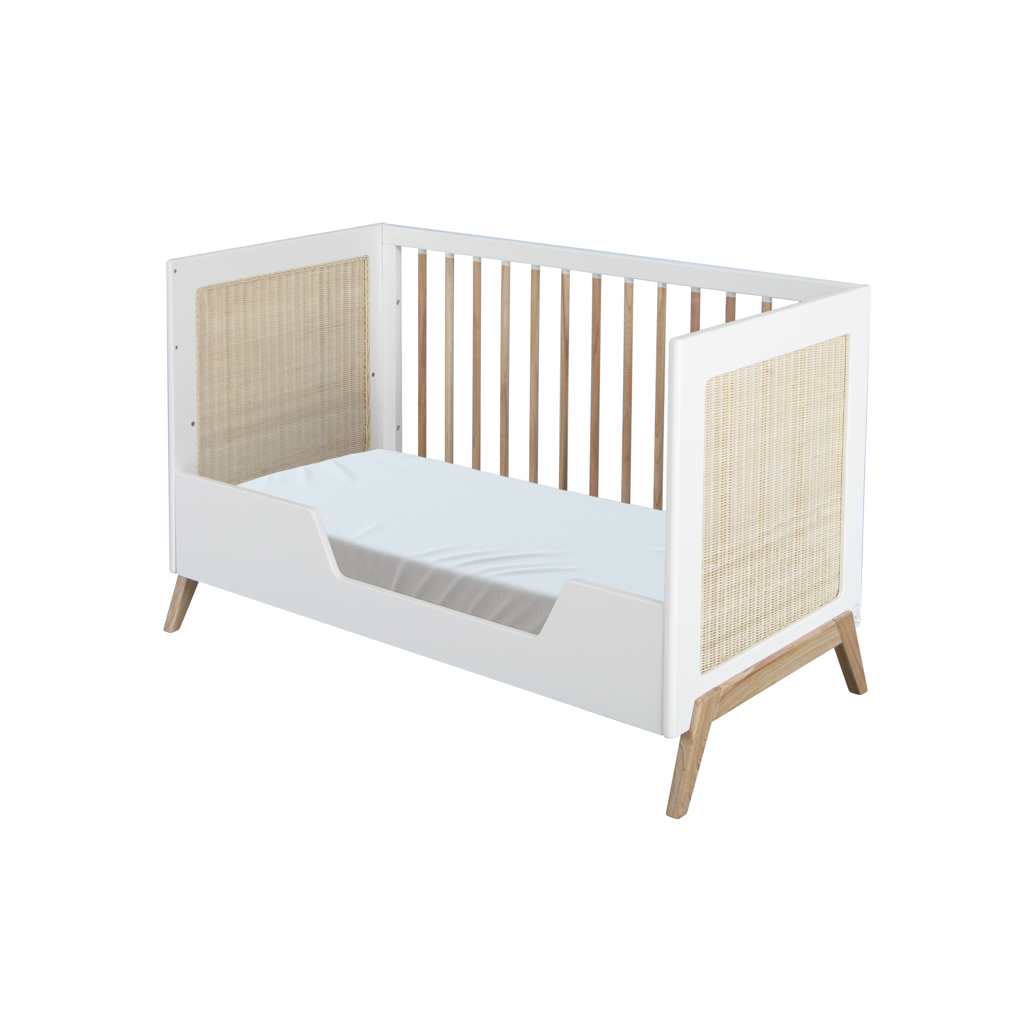 Marelia Evolutive Bed Rattan 60 x 120 - Neige