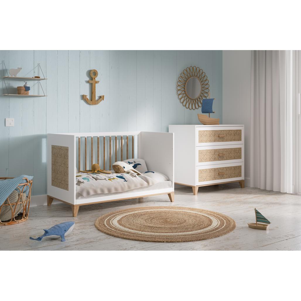 NAMI Neige Evolutive Bed 60 x 120 CM - From Crib to Toddler Bed
