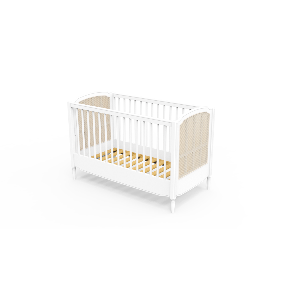 HERMIONE NEIGE Evolutive Bed 60 × 120 cm – From Crib to Toddler Bed
