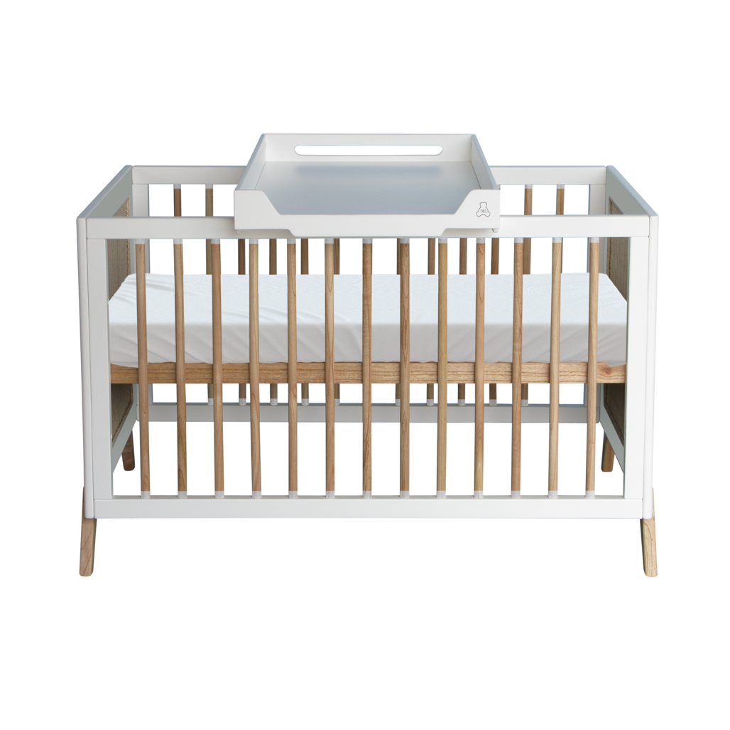 Marelia Evolutive Bed Rattan 60 x 120 - Neige
