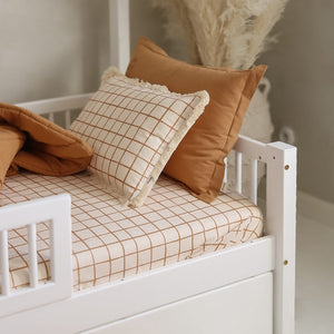 Camel Check Cotton Fitted Sheet by Malomi Kids