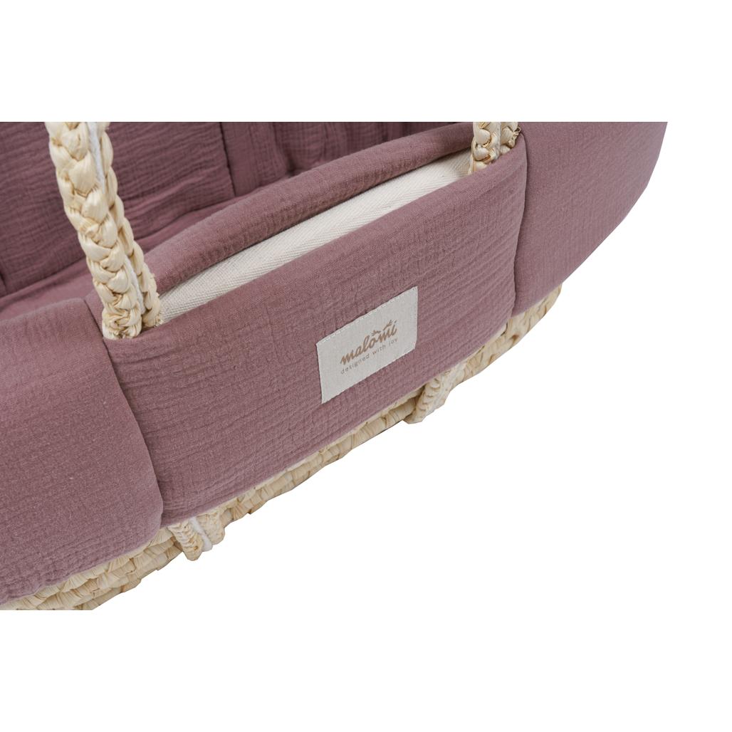 Muslin Padded Moses Basket Cover by Malomi Kids