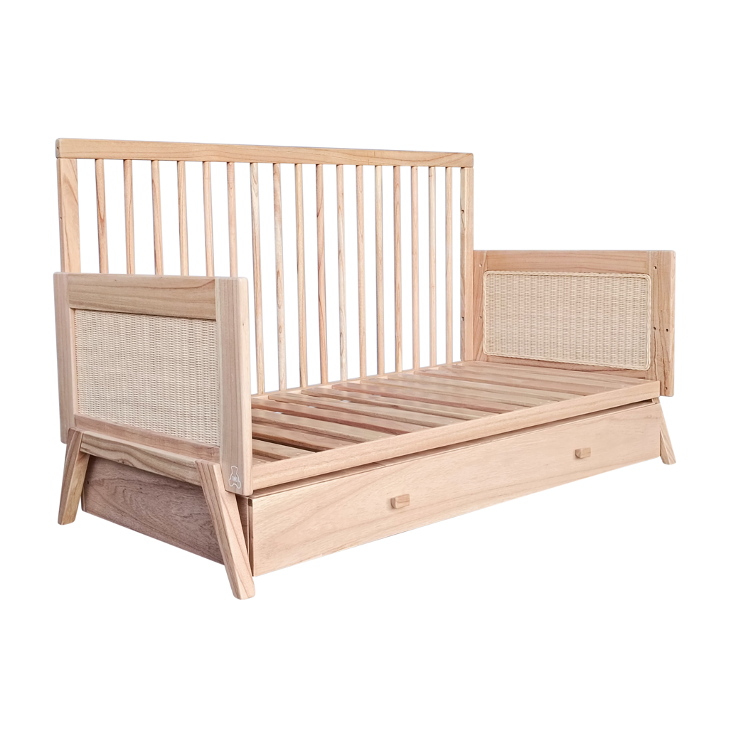 MARELIA BOIS Evolutive Bed 70X140 - From Crib to Junior Bed or Desk