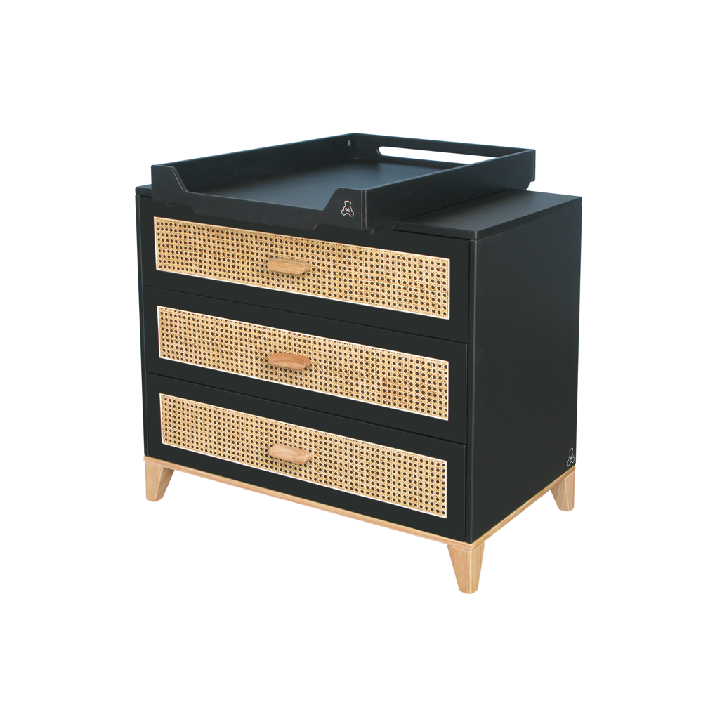 Nami Rattan Chest of Drawer - Onyx