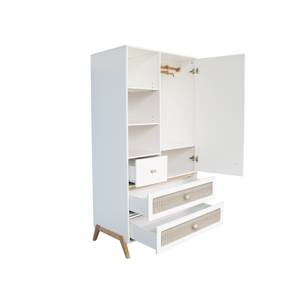 Marelia Wardrobe Rattan - Neige