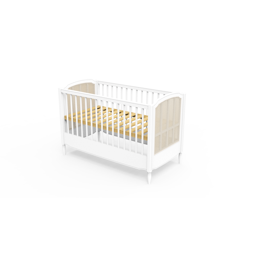 HERMIONE NEIGE Evolutive Bed 60 × 120 cm – From Crib to Toddler Bed