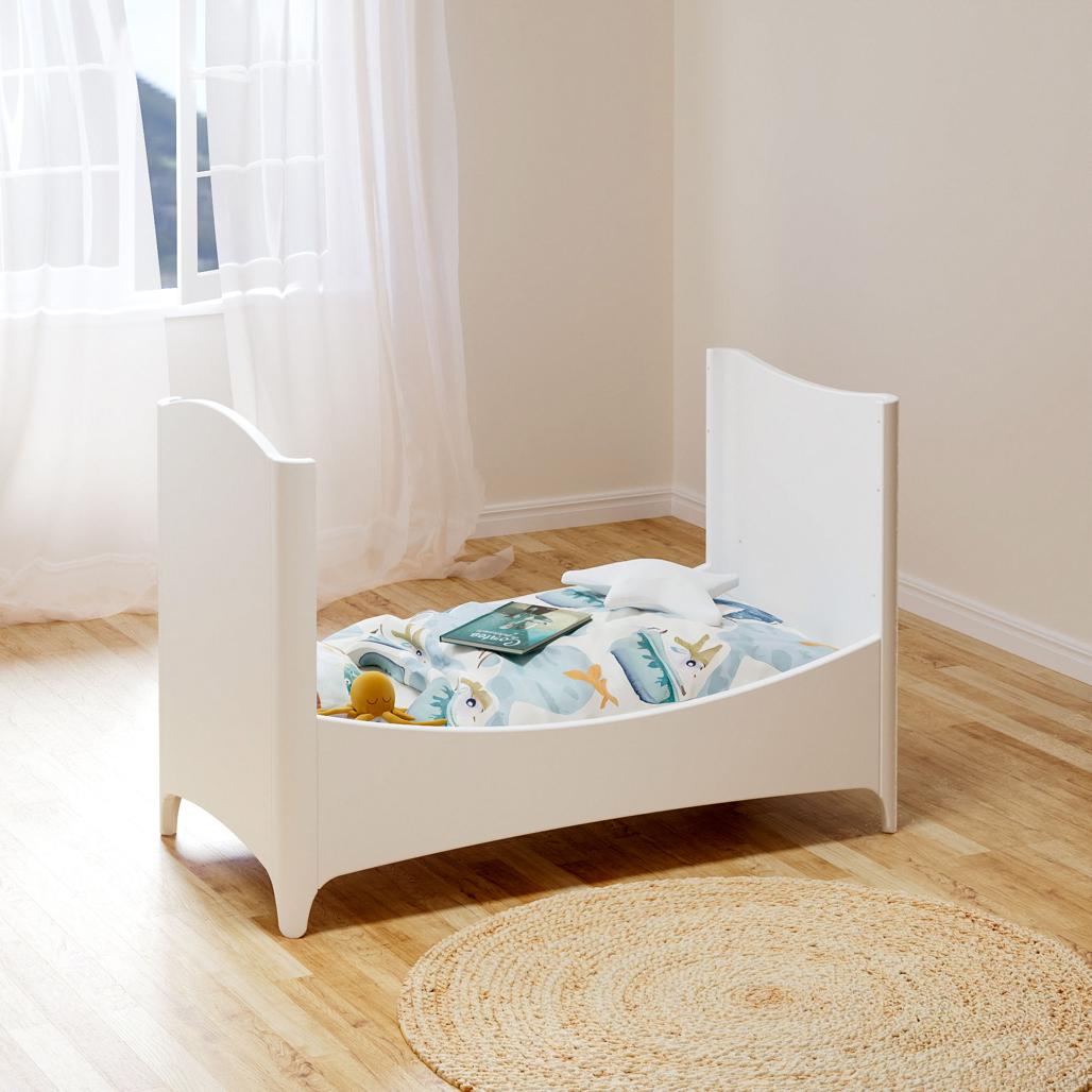 NÉRÉE Neige Evolutive Bed 60 x 120 CM - From Crib to Toddler Bed