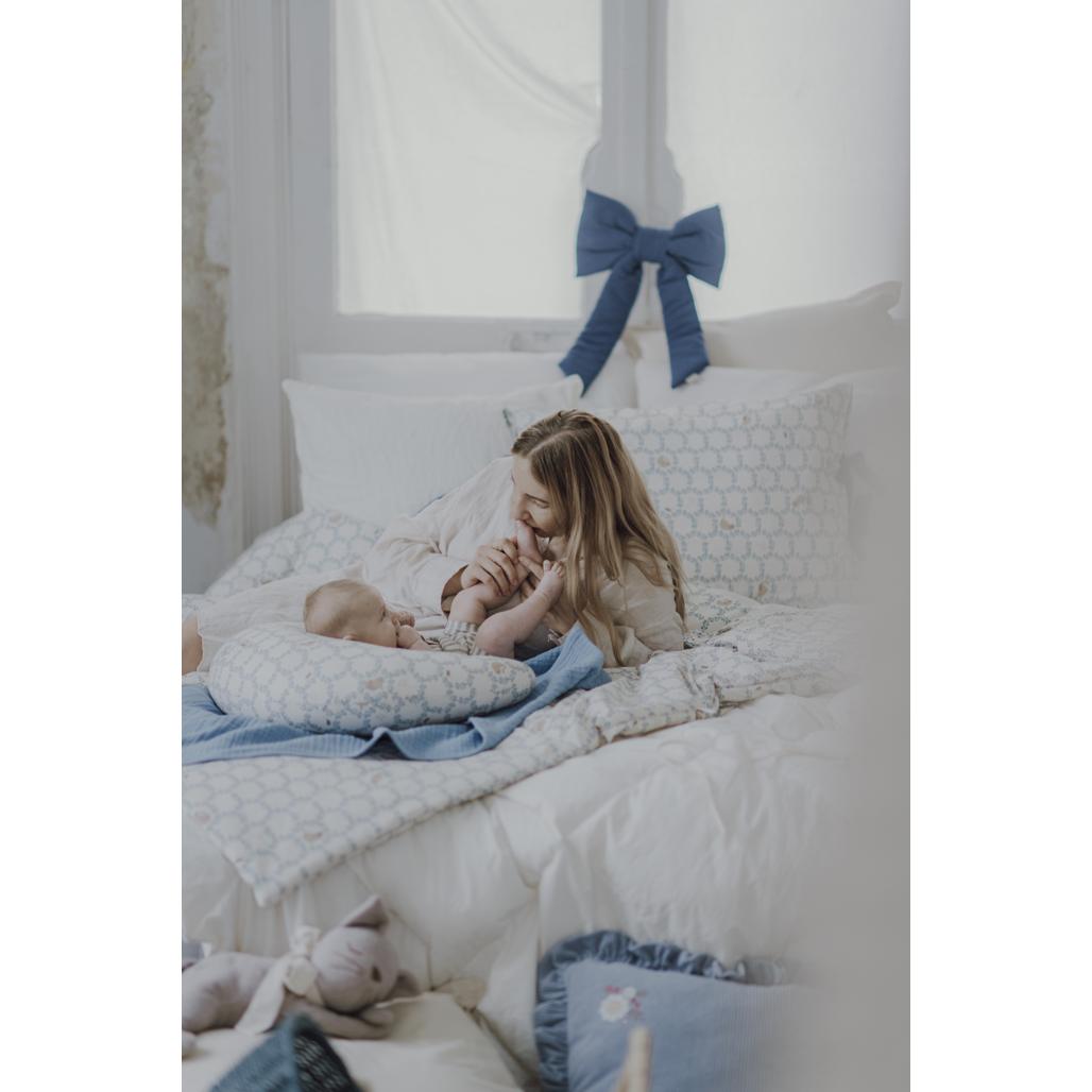 Blue Cottage Feeding Cushion by Malomi Kids