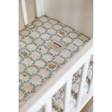 Blue Cottage Cotton Fitted Sheet by Malomi Kids