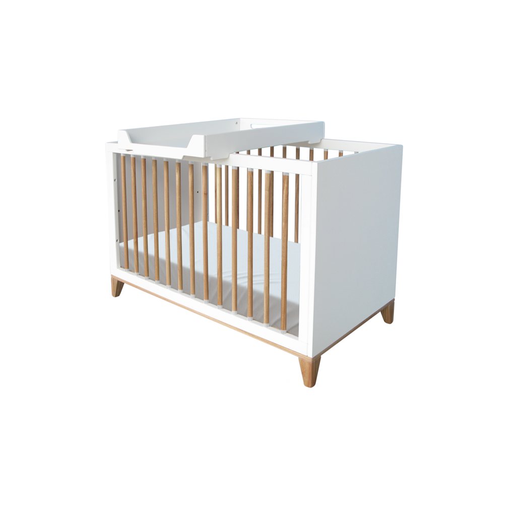 Naia Evolutive Bed rattan 60 x 120 - Neige