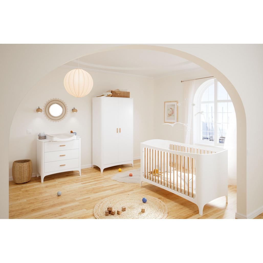 NÉRÉE Neige Evolutive Bed 60 x 120 CM - From Crib to Toddler Bed