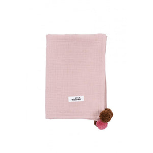 Muslin Swaddle with Pompoms by Malomi Kids