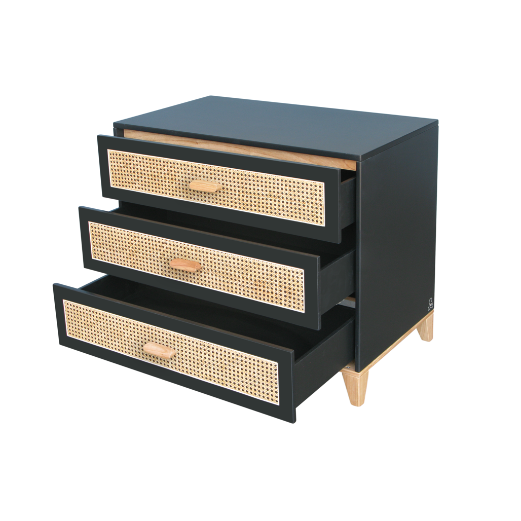 Nami Rattan Chest of Drawer - Onyx