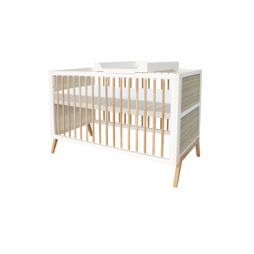 Marelia Multi-Evolutive Bed Rattan 70 x 140 - Neige