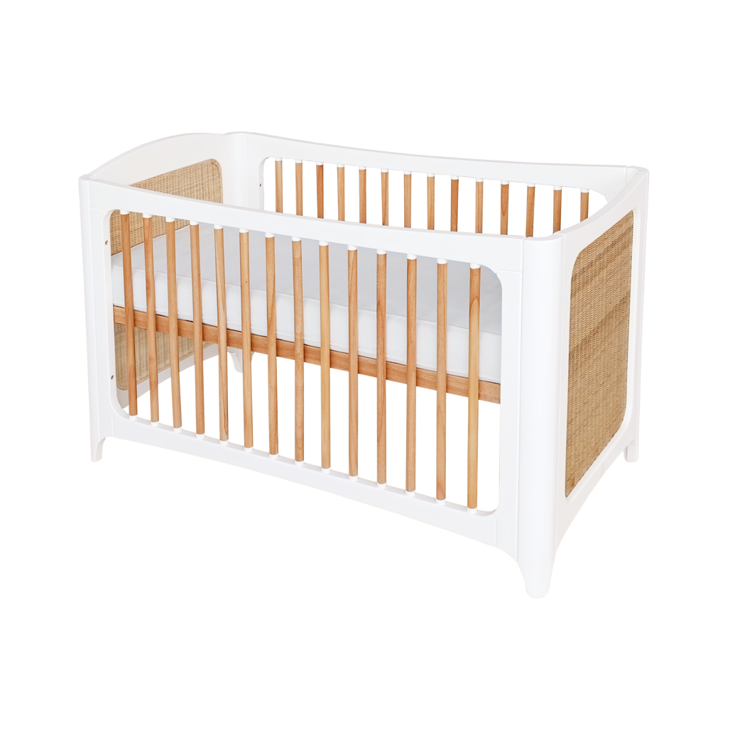 NÉRÉIDES Neige Evolutive Bed 60 x 120 CM - From Crib to Toddler Bed
