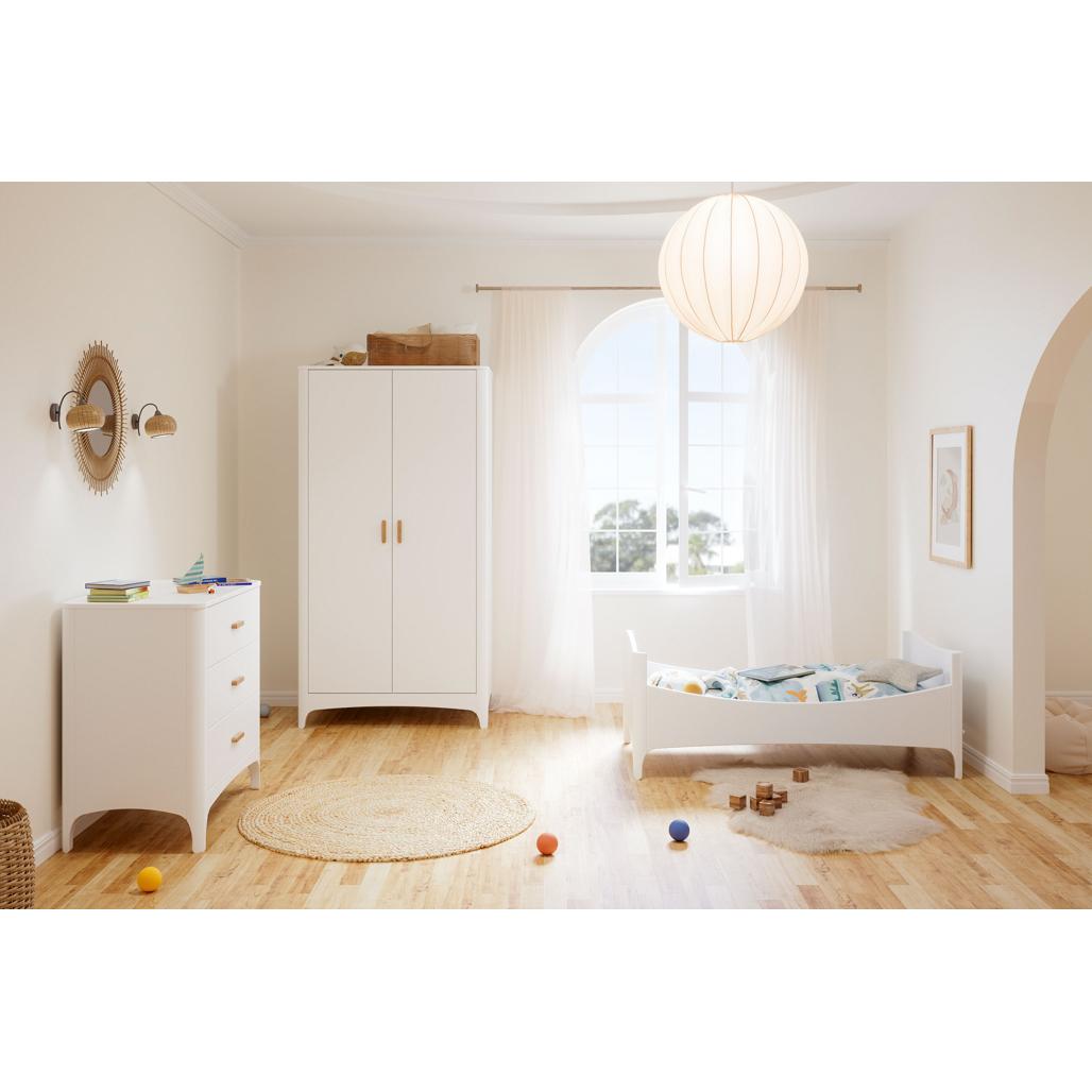 NÉRÉE Neige Evolutive Bed 70 x 140 CM - From Crib to Junior Bed