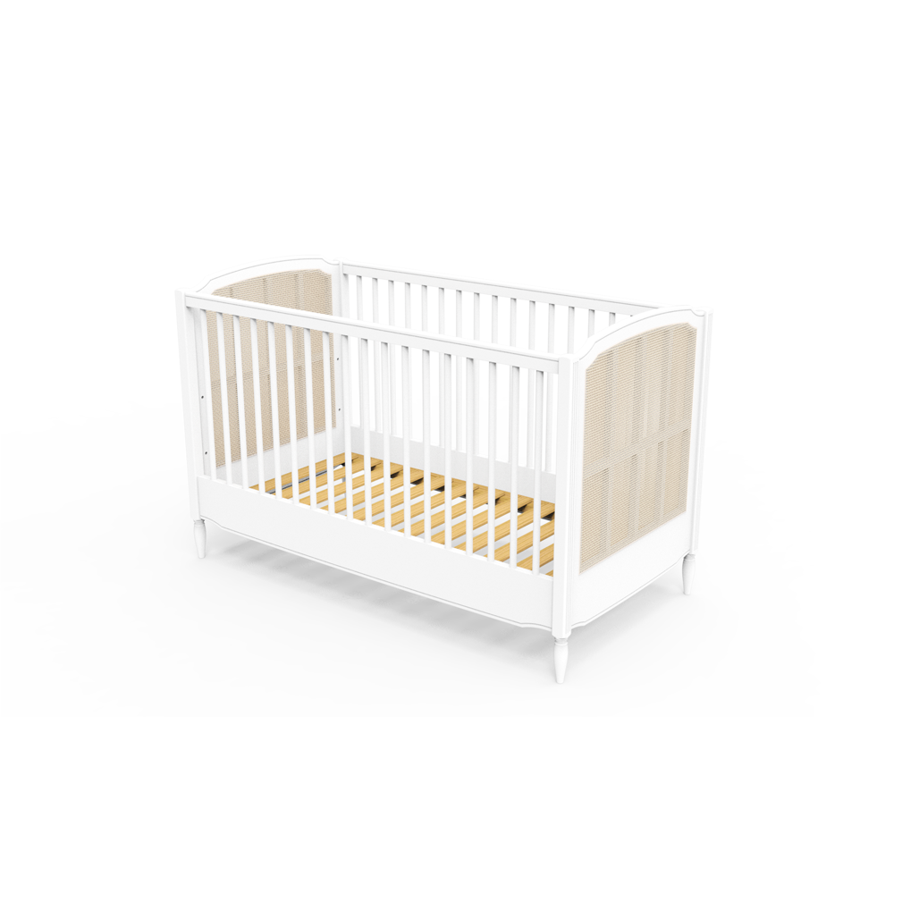 HERMIONE NEIGE Evolutive Bed 70 × 140 cm – From Crib to Junior Bed