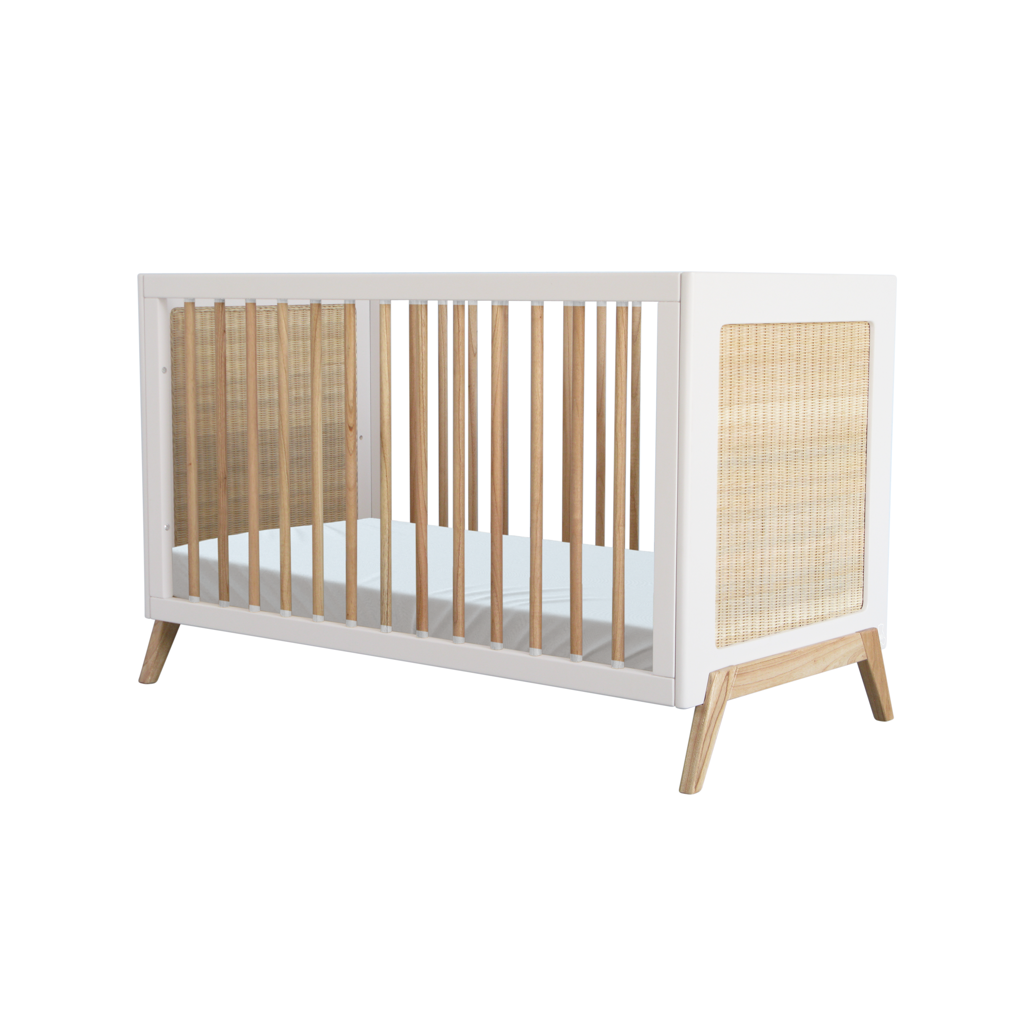 Marelia Evolutive Bed Rattan 60 x 120 - Neige