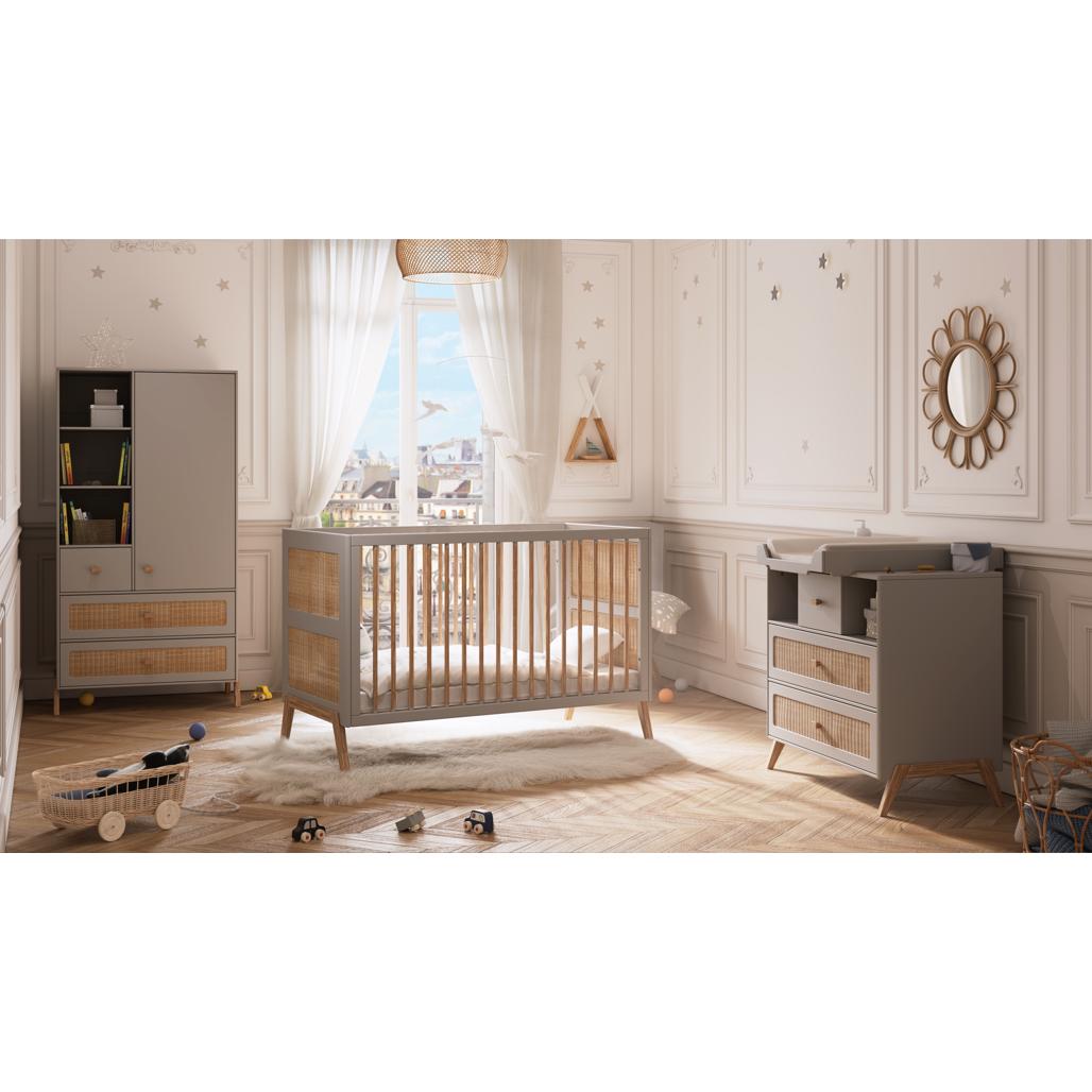 Marelia Multi-Evolutive Bed Rattan 70 x 140 - Moon