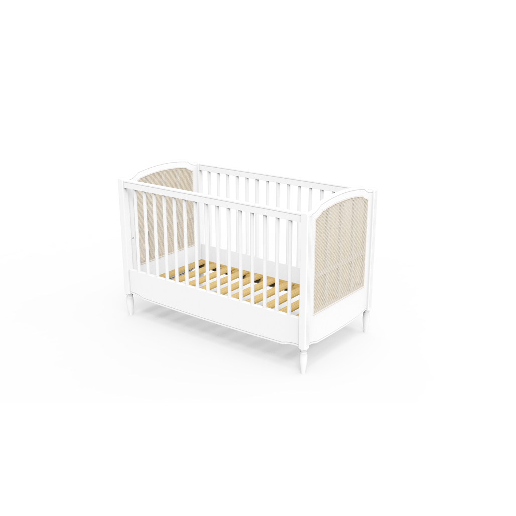 HERMIONE NEIGE Evolutive Bed 60 × 120 cm – From Crib to Toddler Bed