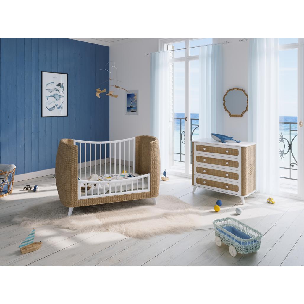 COQUILLAGE Evolutive Bed 70 x 140 - From Crib to Junior Bed