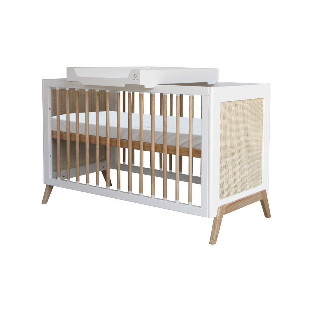 Marelia Evolutive Bed Rattan 60 x 120 - Neige