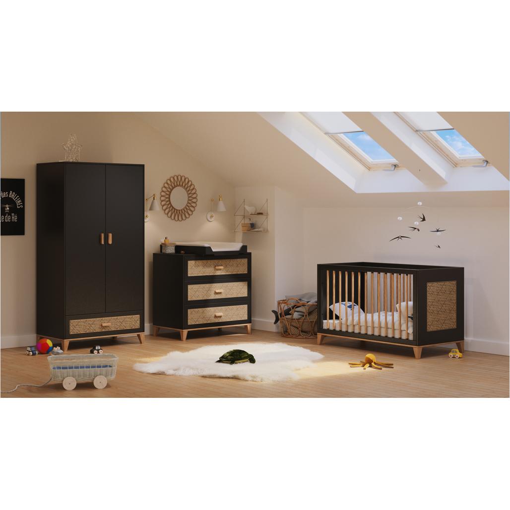 Nami Rattan Chest of Drawer - Onyx
