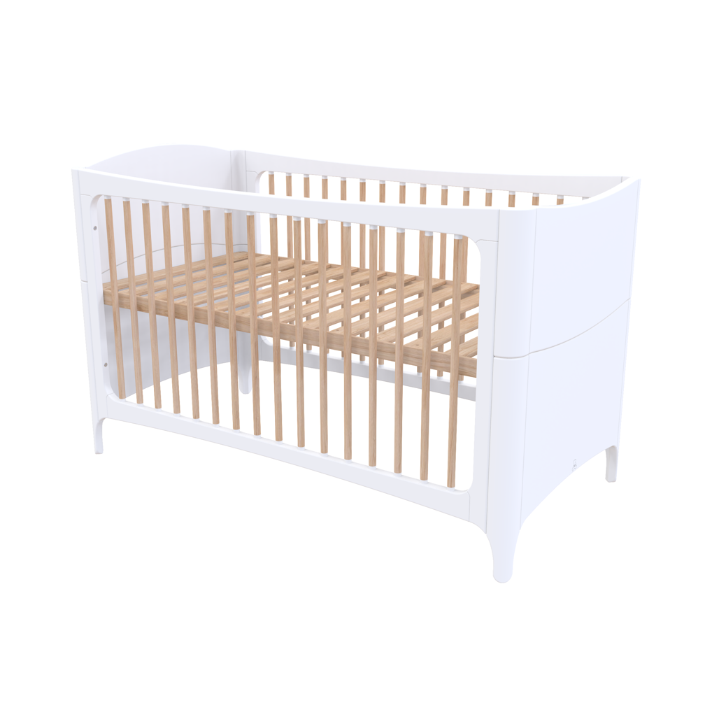 NÉRÉE Neige Evolutive Bed 70 x 140 CM - From Crib to Junior Bed