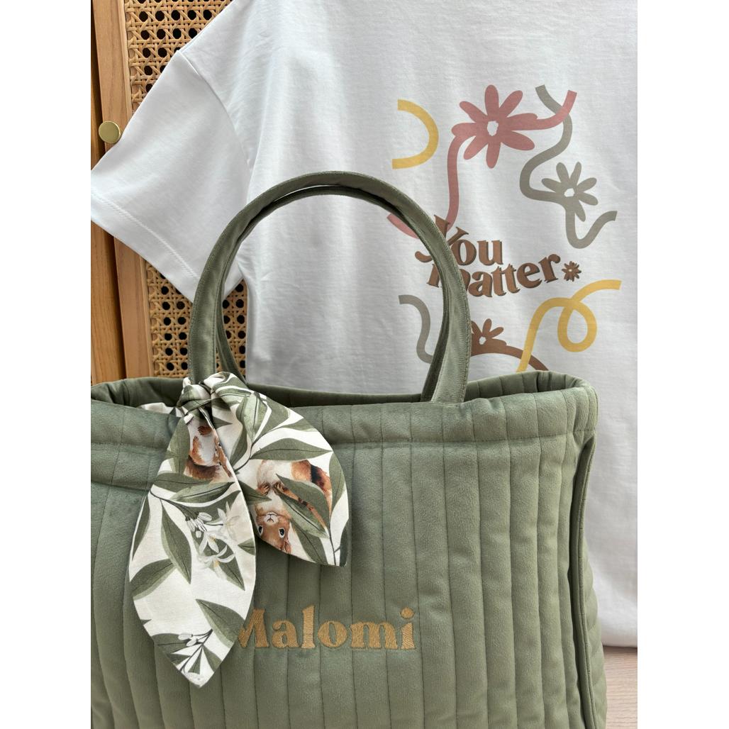 Quilted Velvet Changing Bag by Malomi Kids